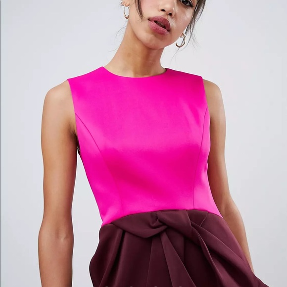 🌟HOST PICK🥂🎀NWT TED BAKER NIKKITA RIBBON DRESS💖💜Fuschia - Picture 7 of 16